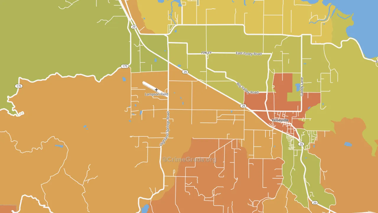Finley, CA Map of Murder Rates