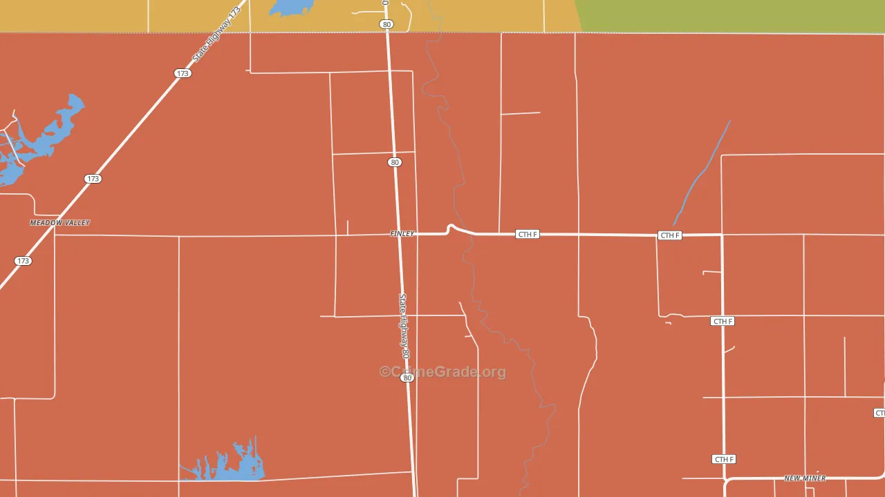 Finley, WI Map of Murder Rates