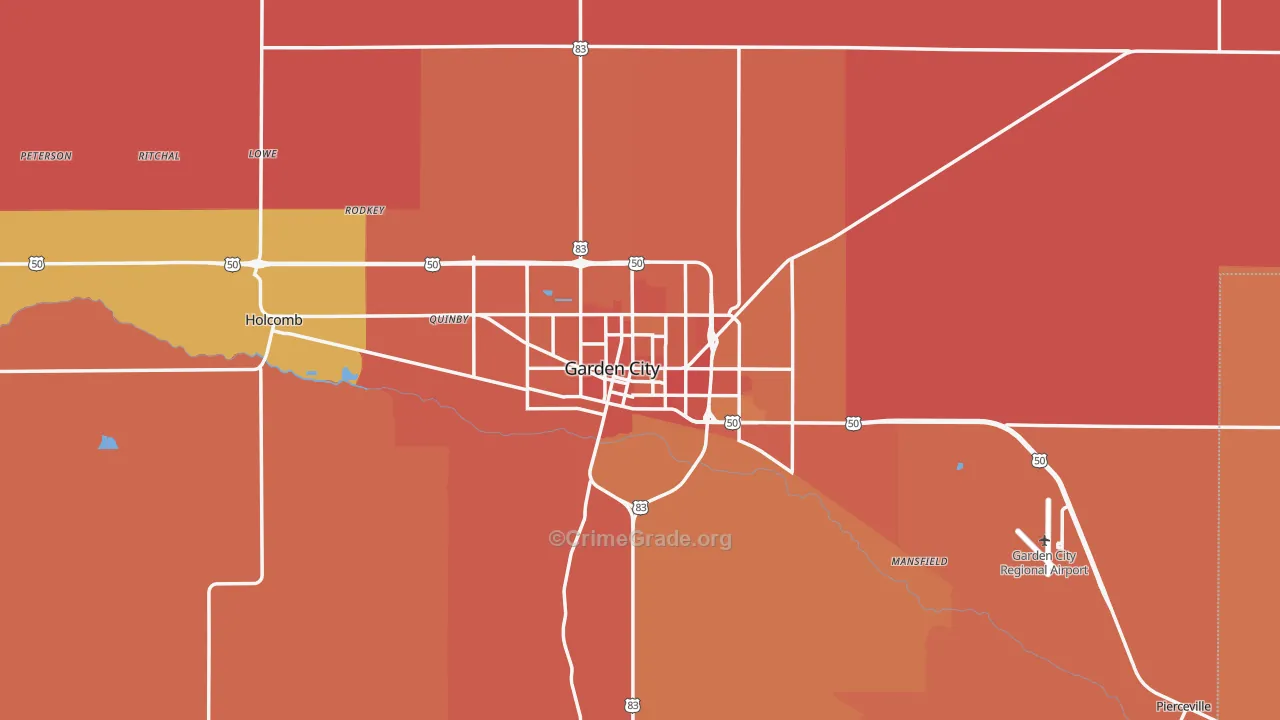 Finney County, KS Map of Murder Rates