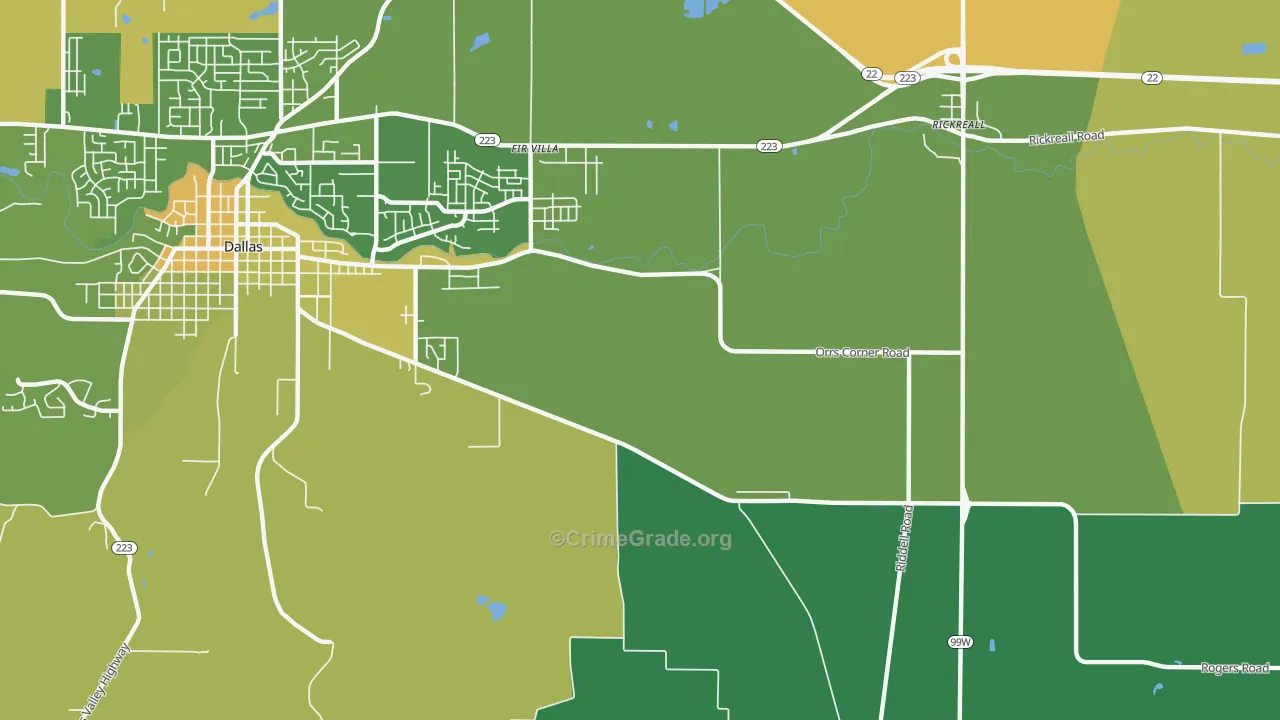 Fir Villa, OR Map of Murder Rates