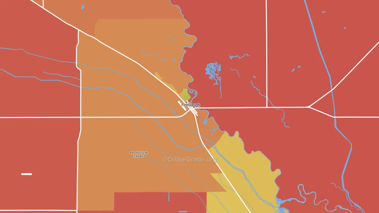 Firebaugh, CA Map of Murder Rates