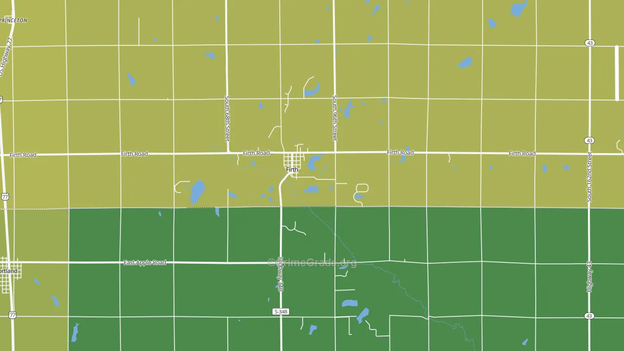 Firth, NE Map of Murder Rates