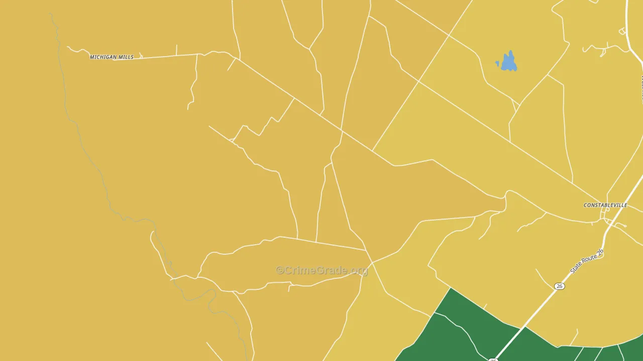 Fish Creek, NY Map of Murder Rates