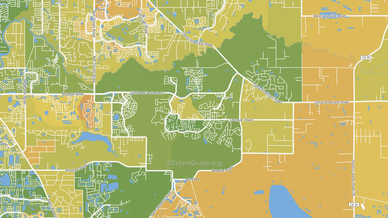 Fish Hawk, FL Map of Murder Rates