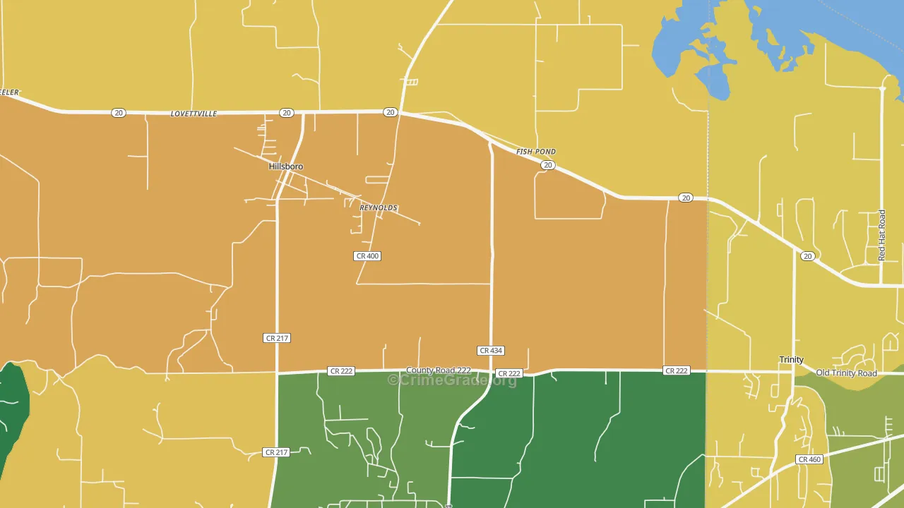 Fish Pond, AL Map of Murder Rates