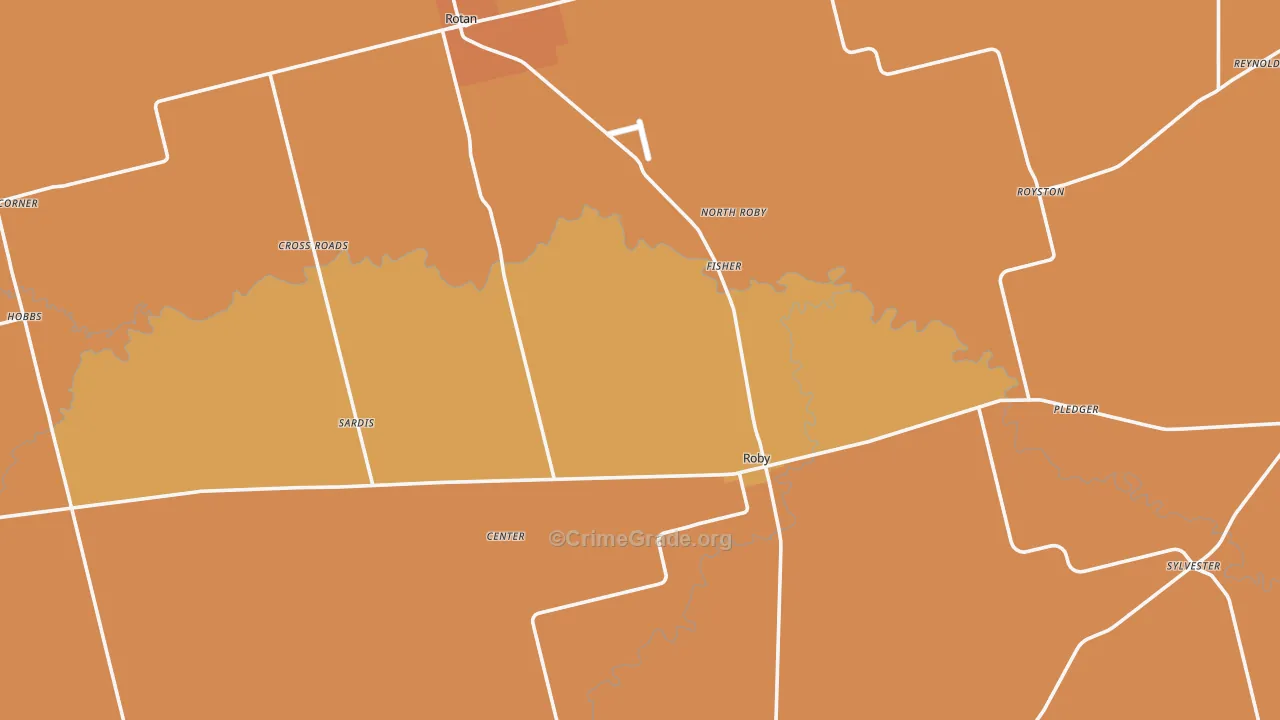 Fisher County, TX Map of Murder Rates