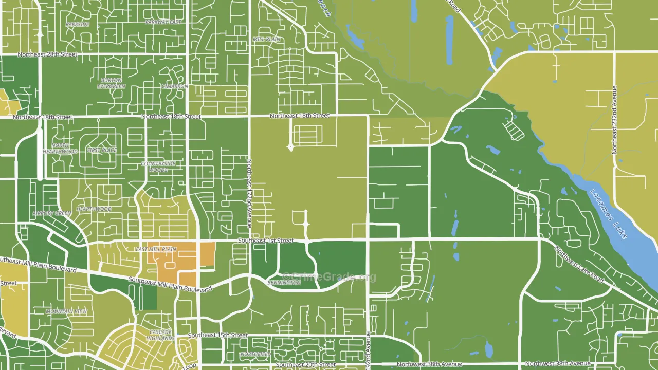 Fisher-Mill Plain-Fisher's Village, Vancouver, WA Map of Murder Rates