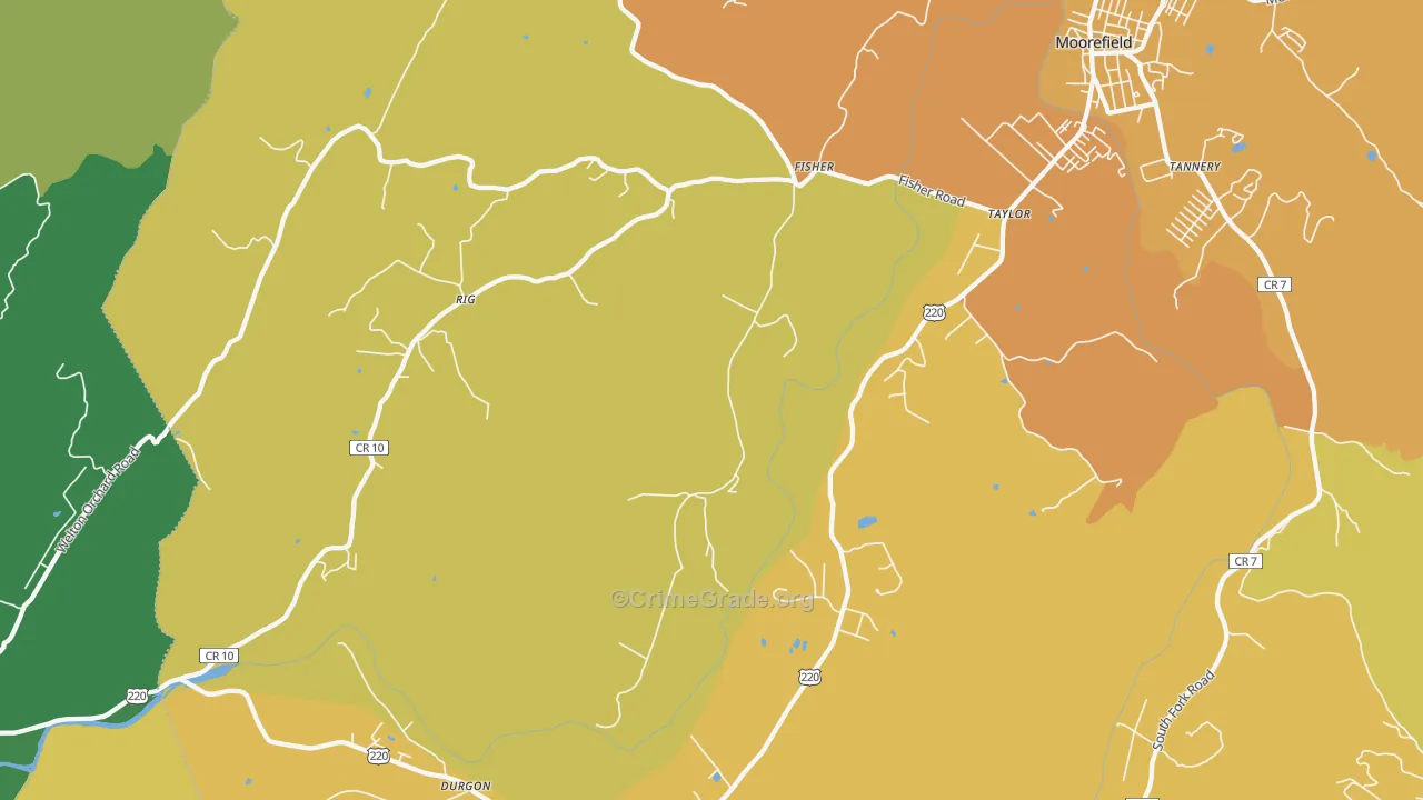 Fisher, WV Map of Murder Rates