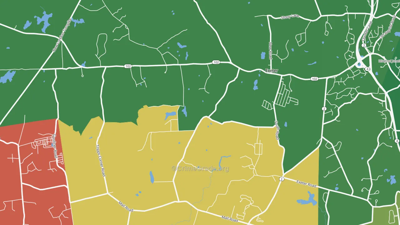 Fisherville, RI Map of Murder Rates