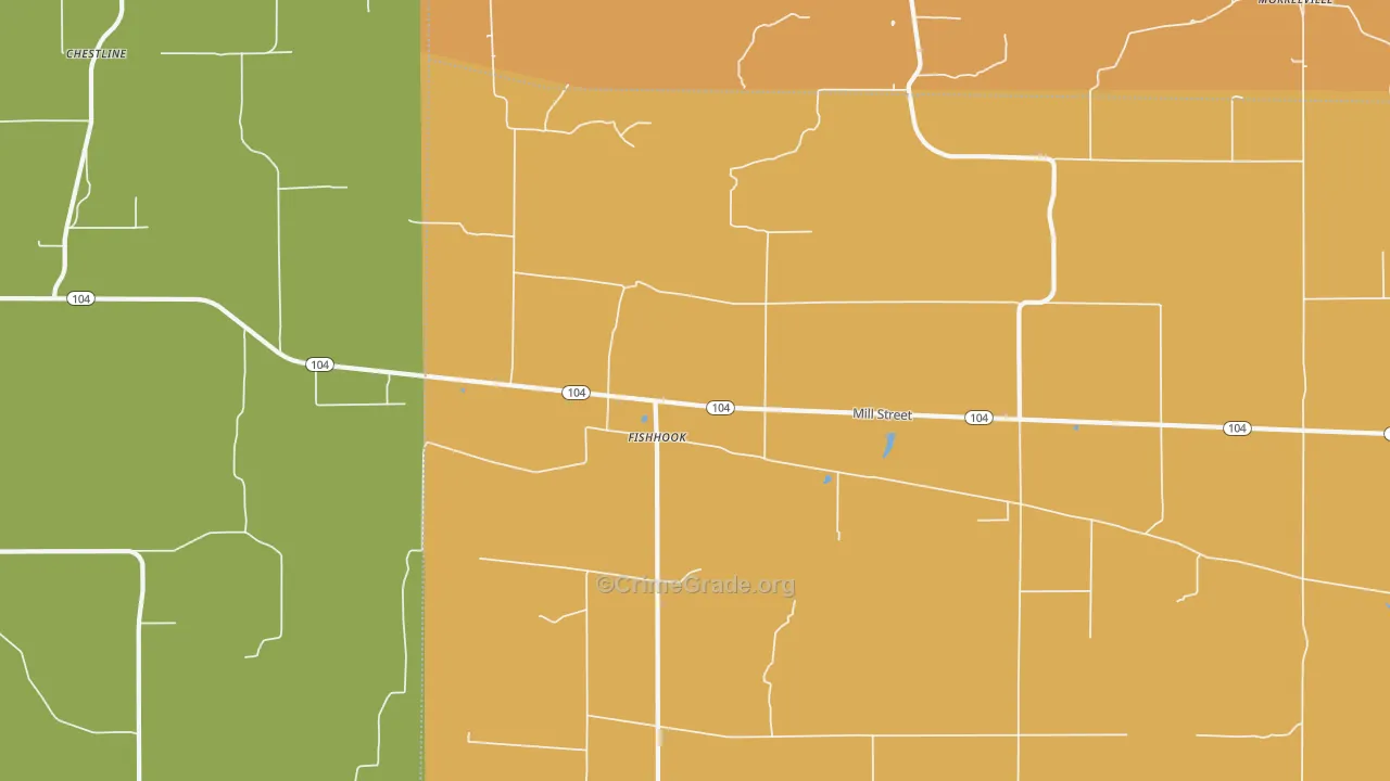 Fishhook, IL Map of Murder Rates