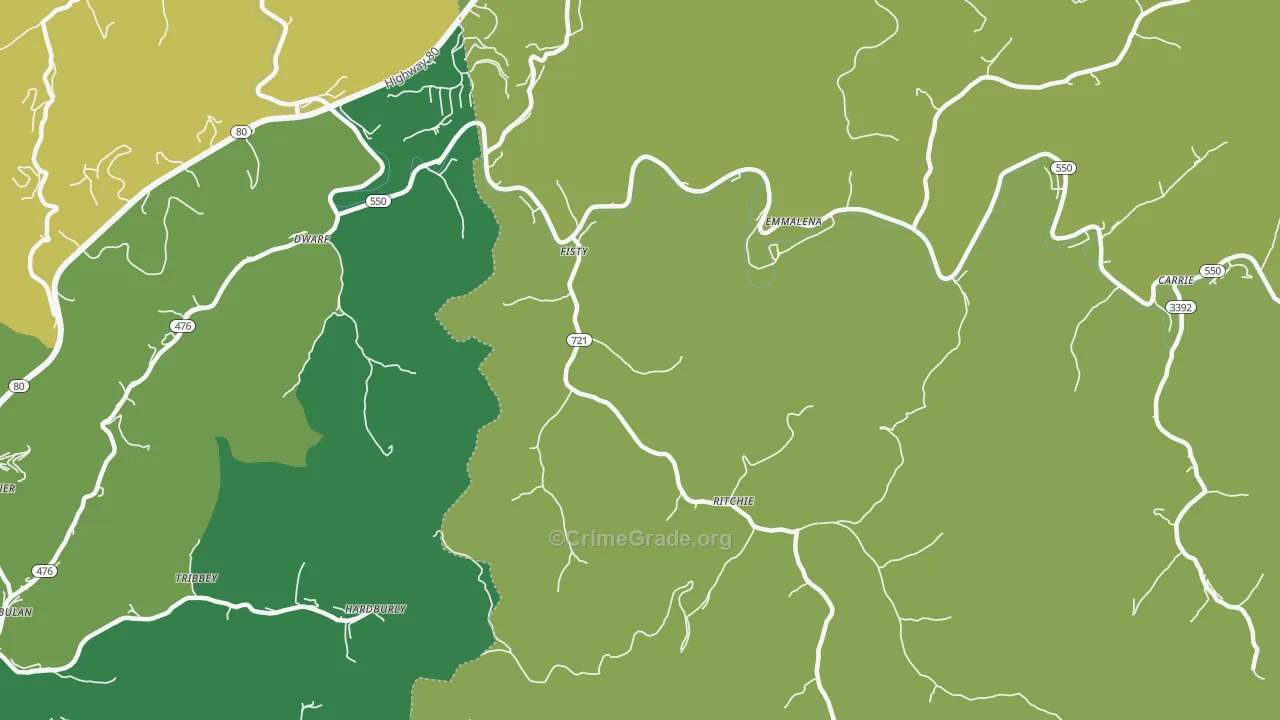 Fisty, KY Map of Murder Rates