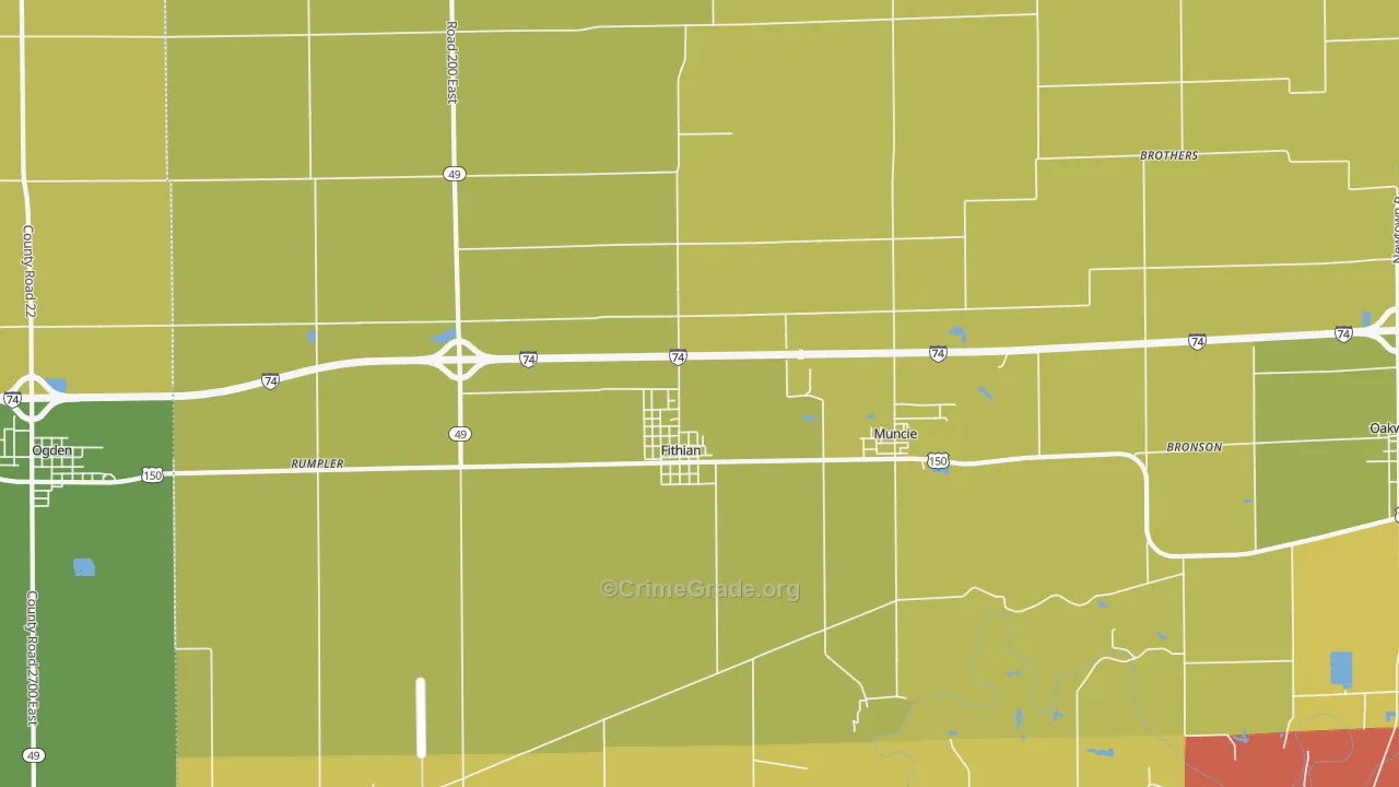 Fithian, IL Map of Murder Rates