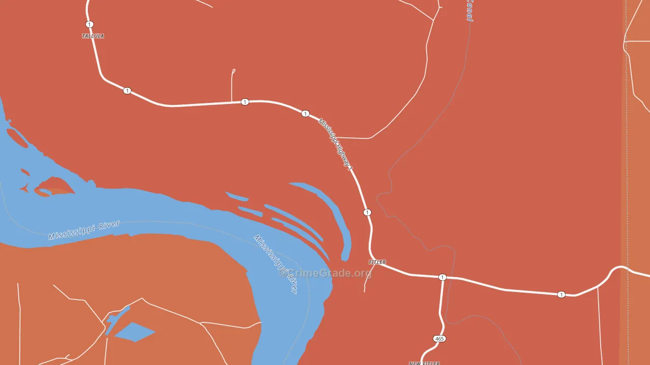 Fitler, MS Map of Murder Rates