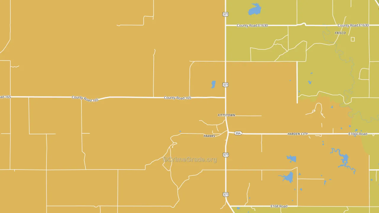 Fittstown, OK Map of Murder Rates