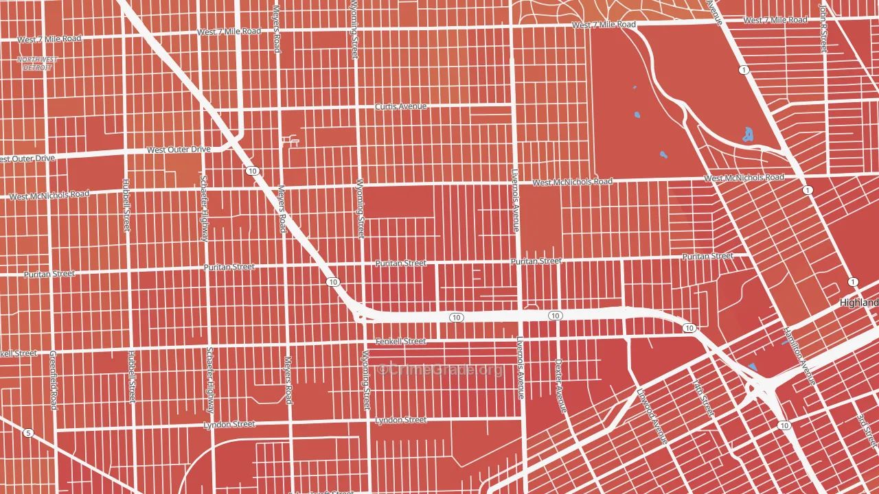 Fitzgerald, Detroit, MI Map of Murder Rates