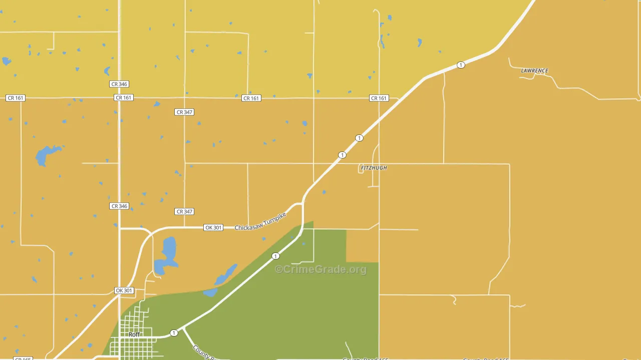 Fitzhugh, OK Map of Murder Rates