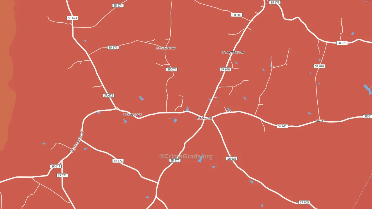 Fitzhugh, VA Map of Murder Rates