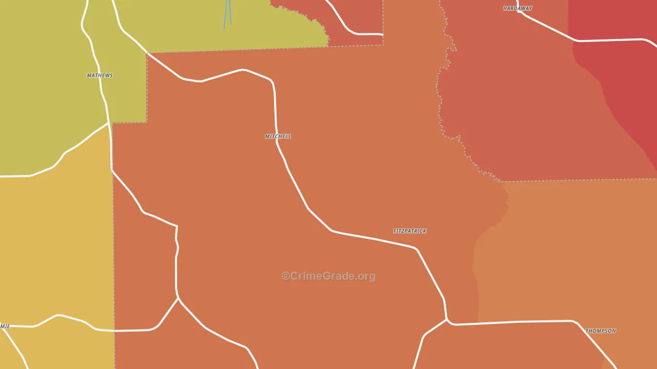 Fitzpatrick, AL Map of Murder Rates