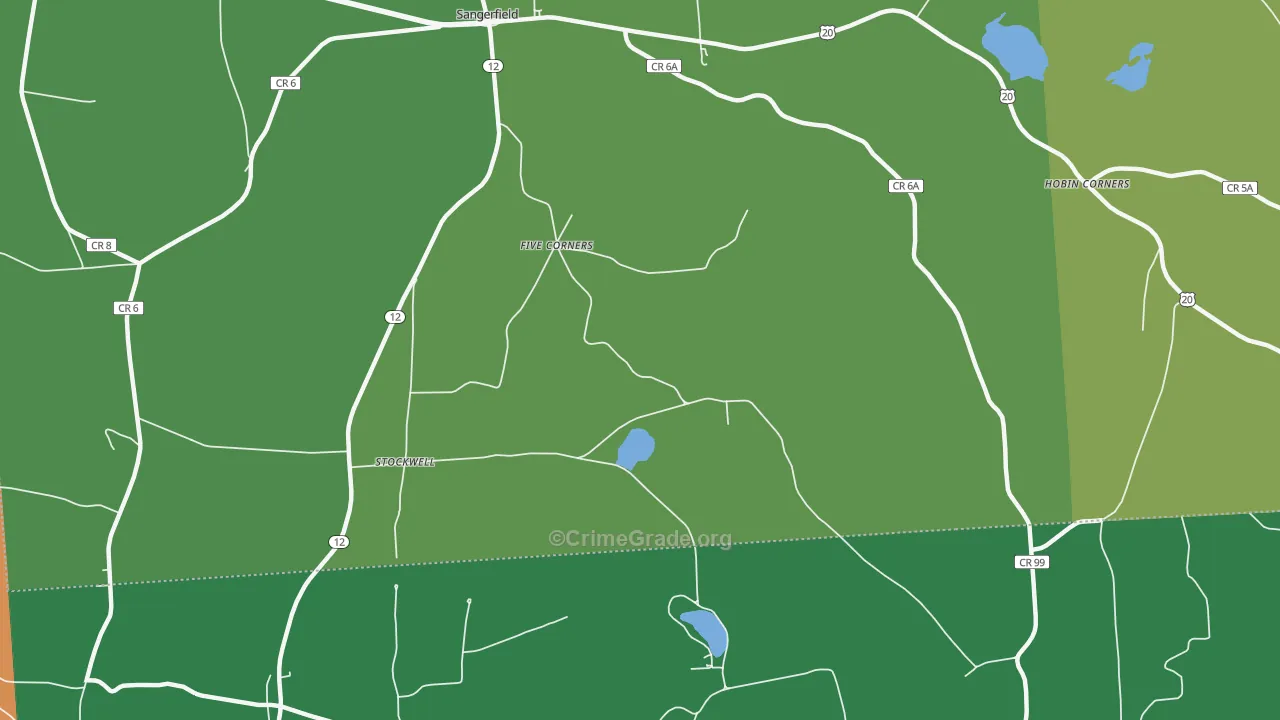 Five Corners, NY Map of Murder Rates