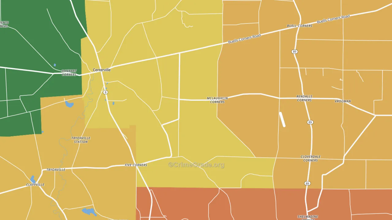 Five Corners, PA Map of Murder Rates