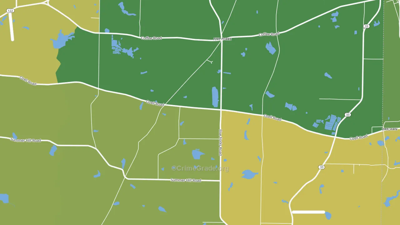 Five Forks, GA Map of Murder Rates