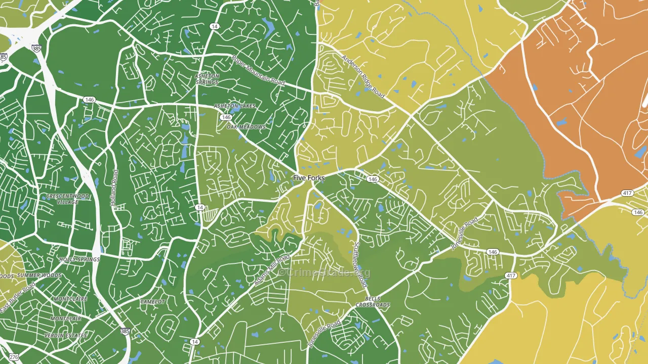 Five Forks, SC Map of Murder Rates