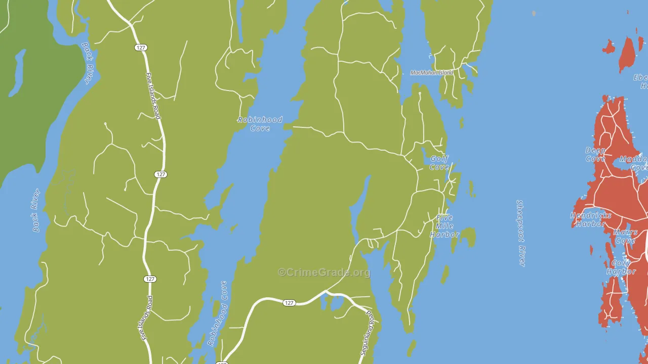 Five Islands, ME Map of Murder Rates