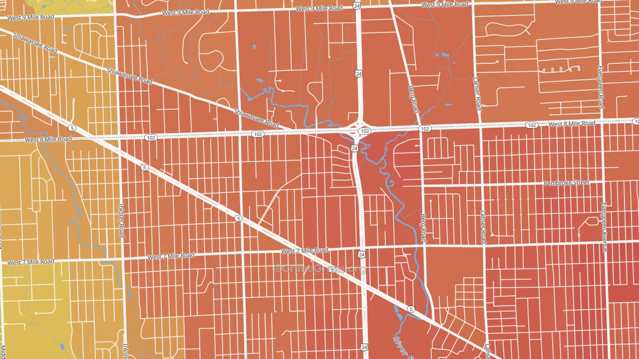 Five Points, Detroit, MI Map of Murder Rates