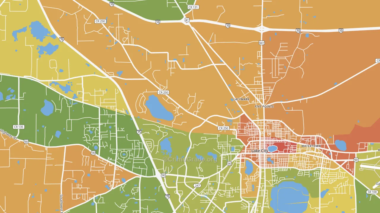 Five Points, FL Map of Murder Rates