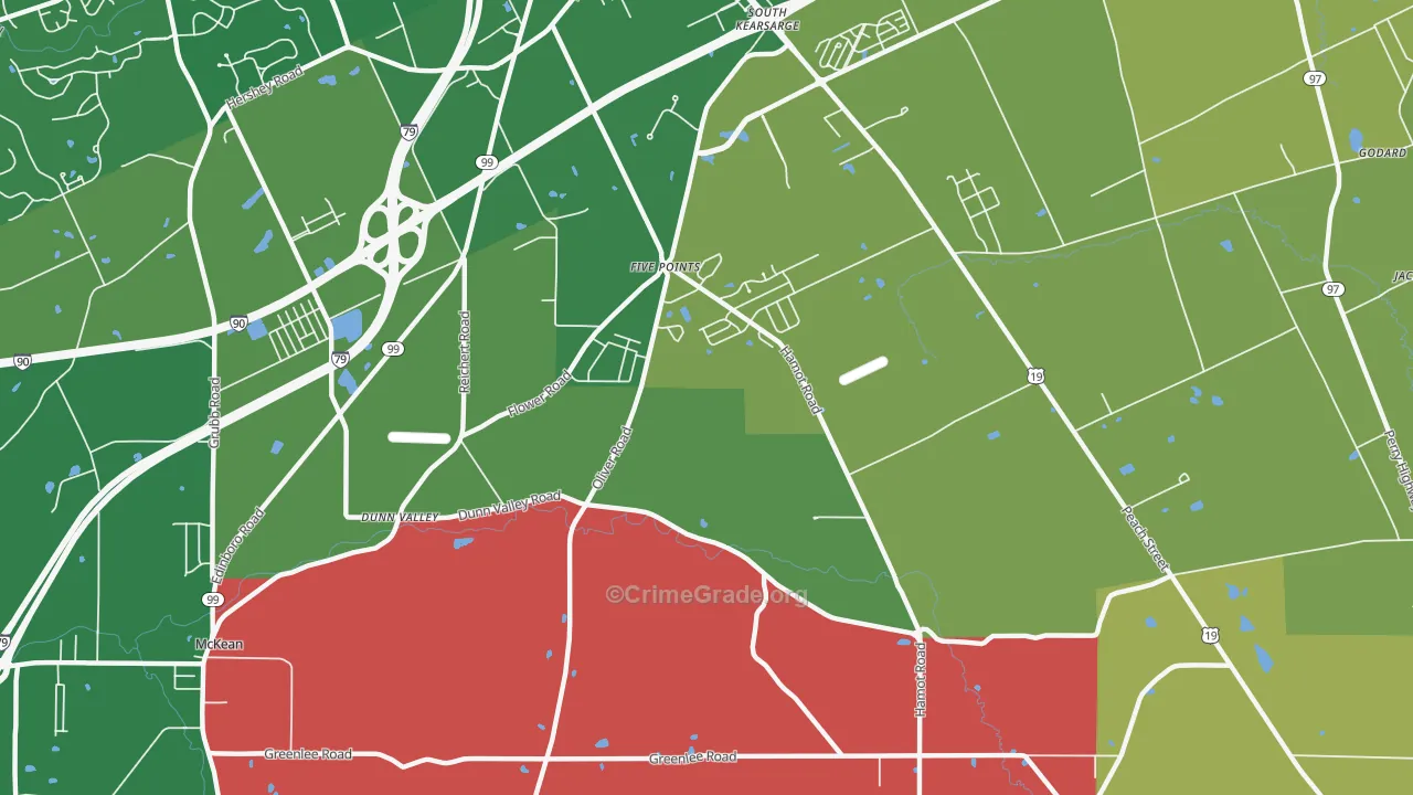 Five Points, PA Map of Murder Rates
