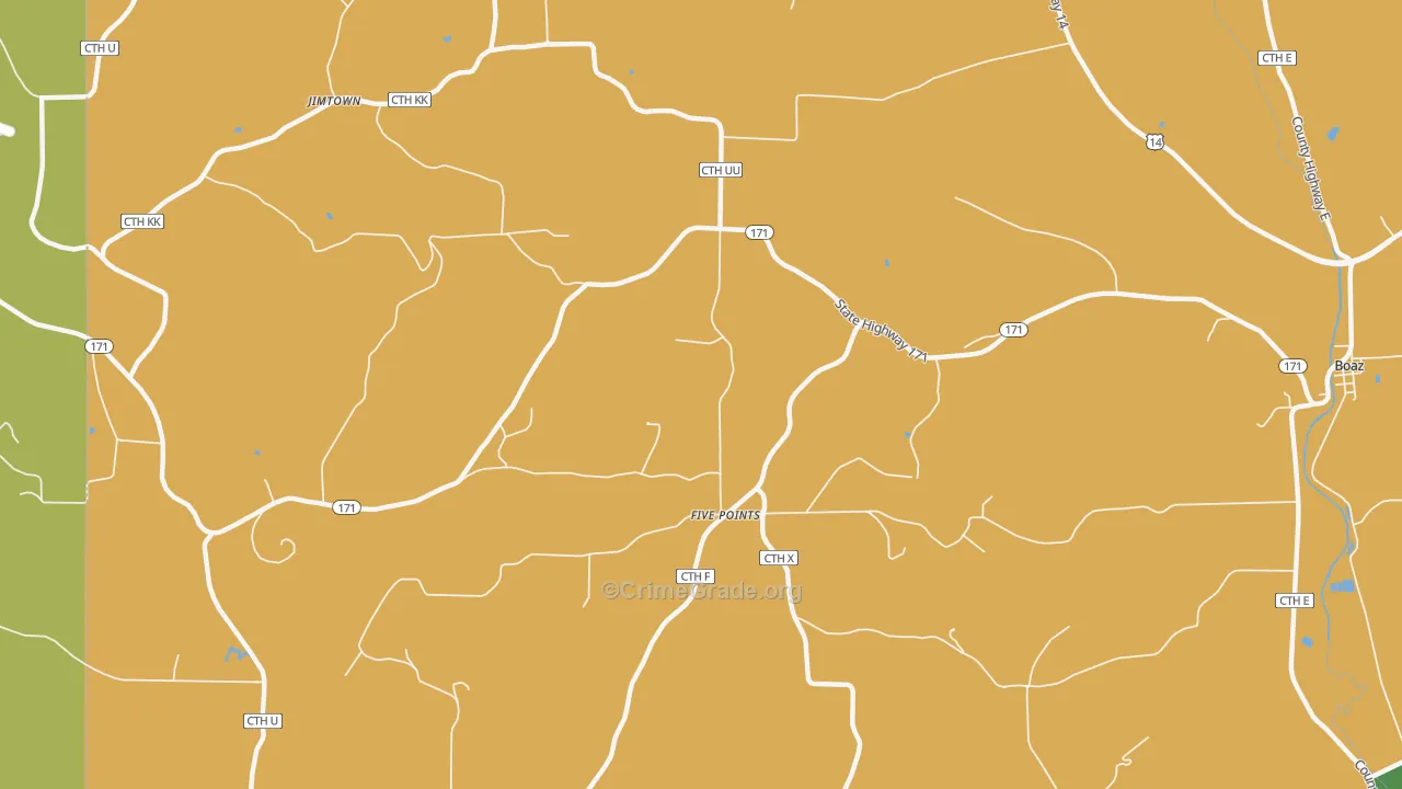 Five Points, WI Map of Murder Rates