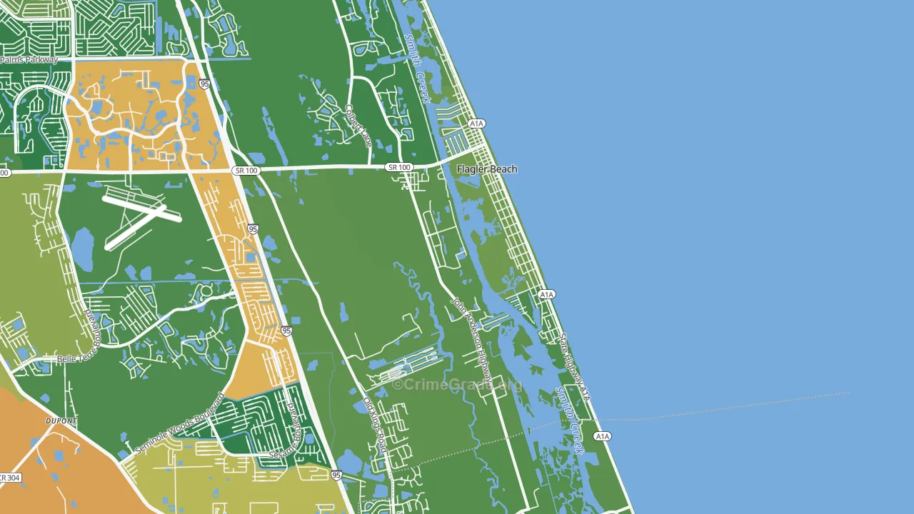 Flagler Beach, FL Map of Murder Rates