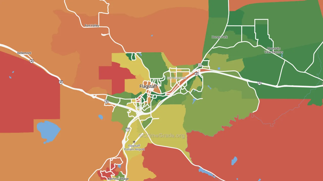 Flagstaff, AZ Map of Murder Rates