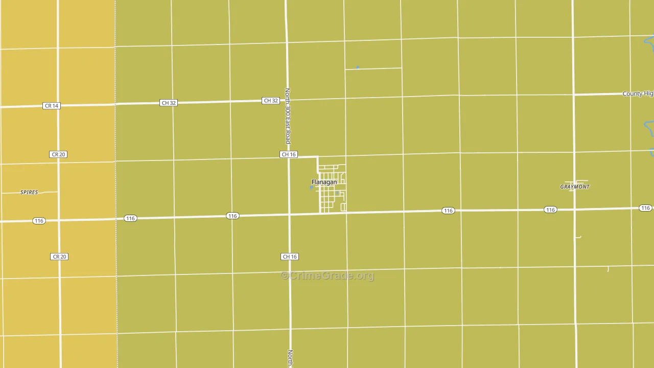 Flanagan, IL Map of Murder Rates