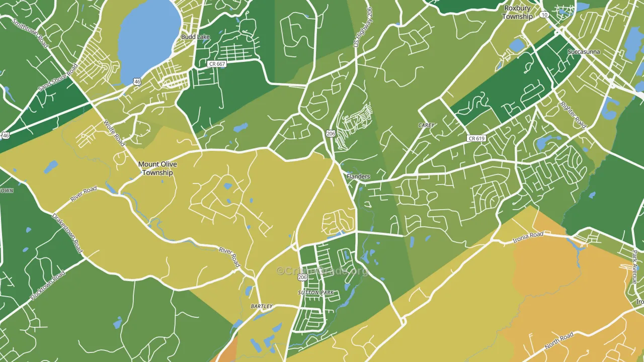Flanders, NJ Map of Murder Rates