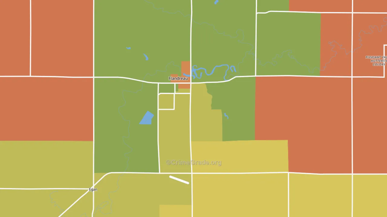 Flandreau, SD Map of Murder Rates