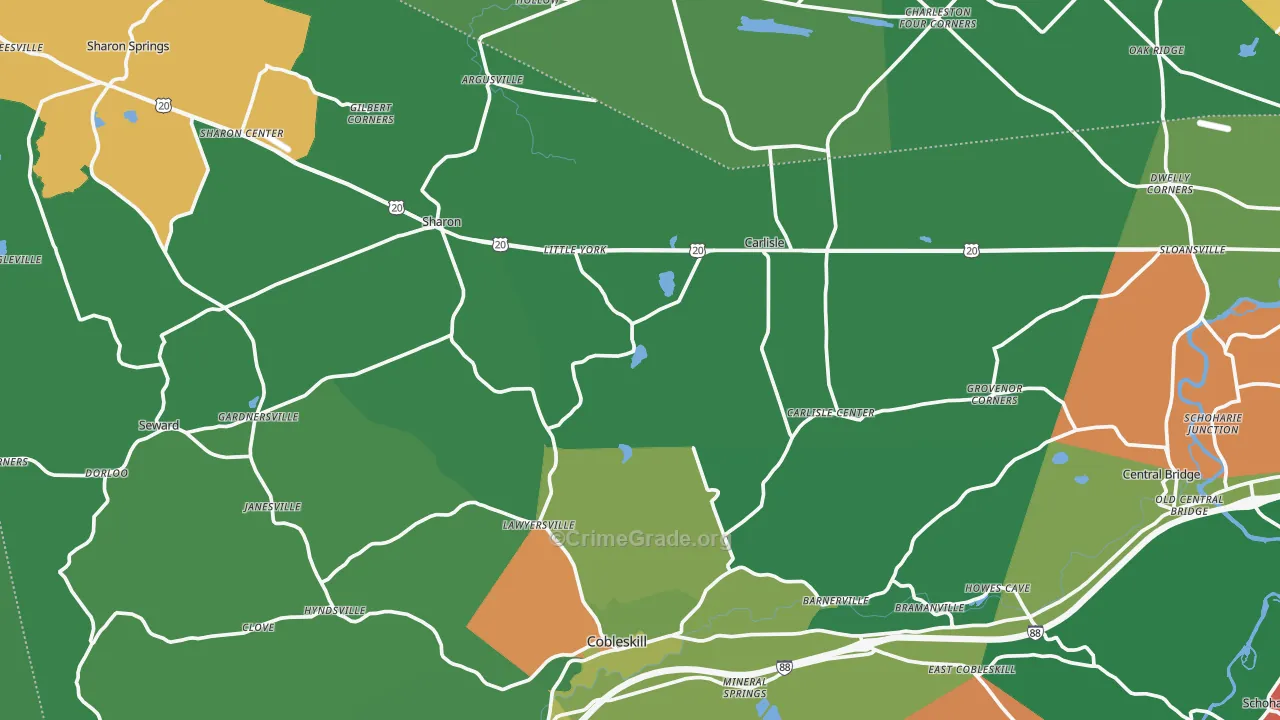 Flat Creek, NY Map of Murder Rates