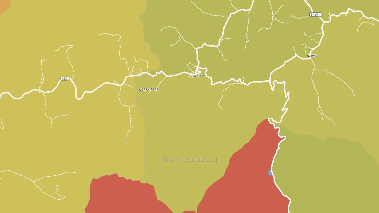 Flat Gap, VA Map of Murder Rates