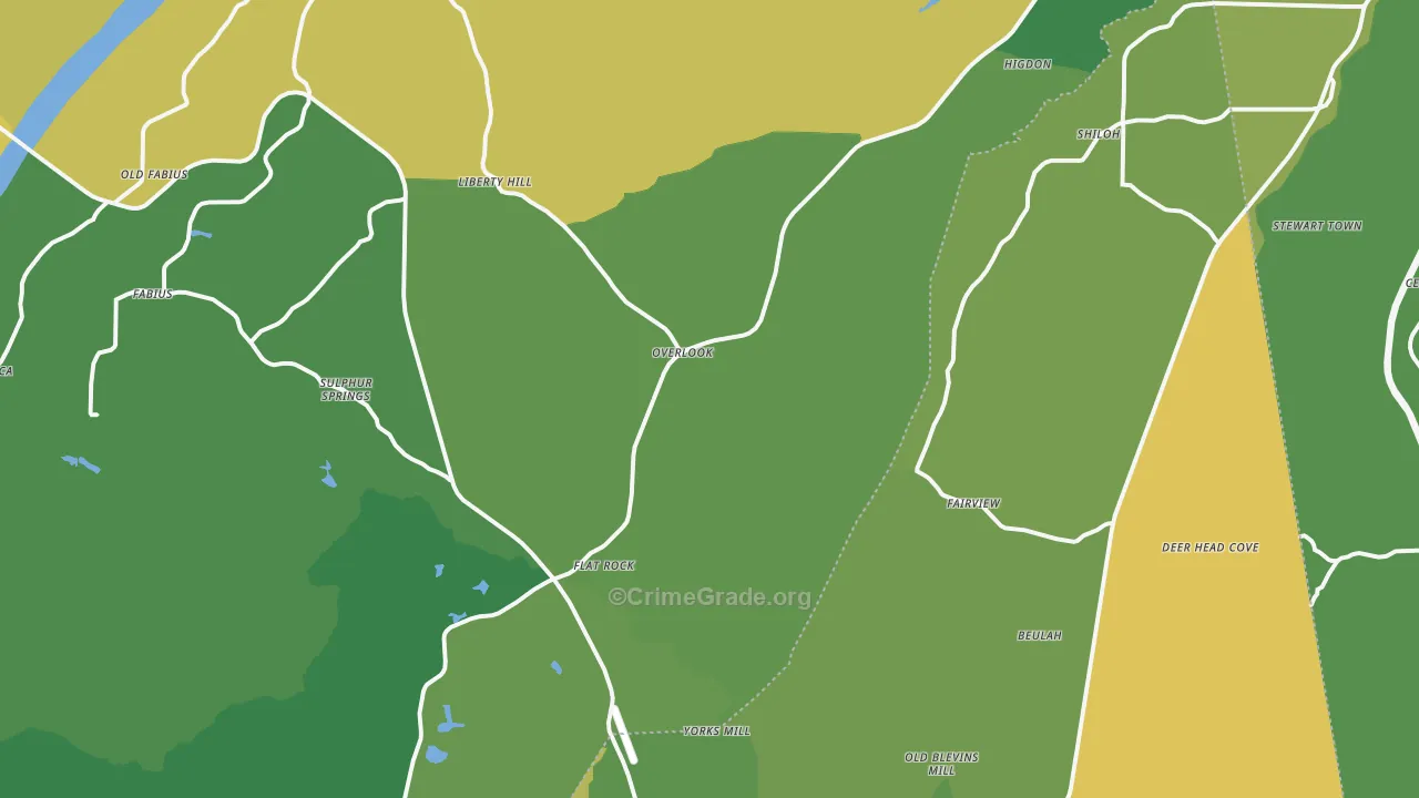 Flat Rock, AL Map of Murder Rates