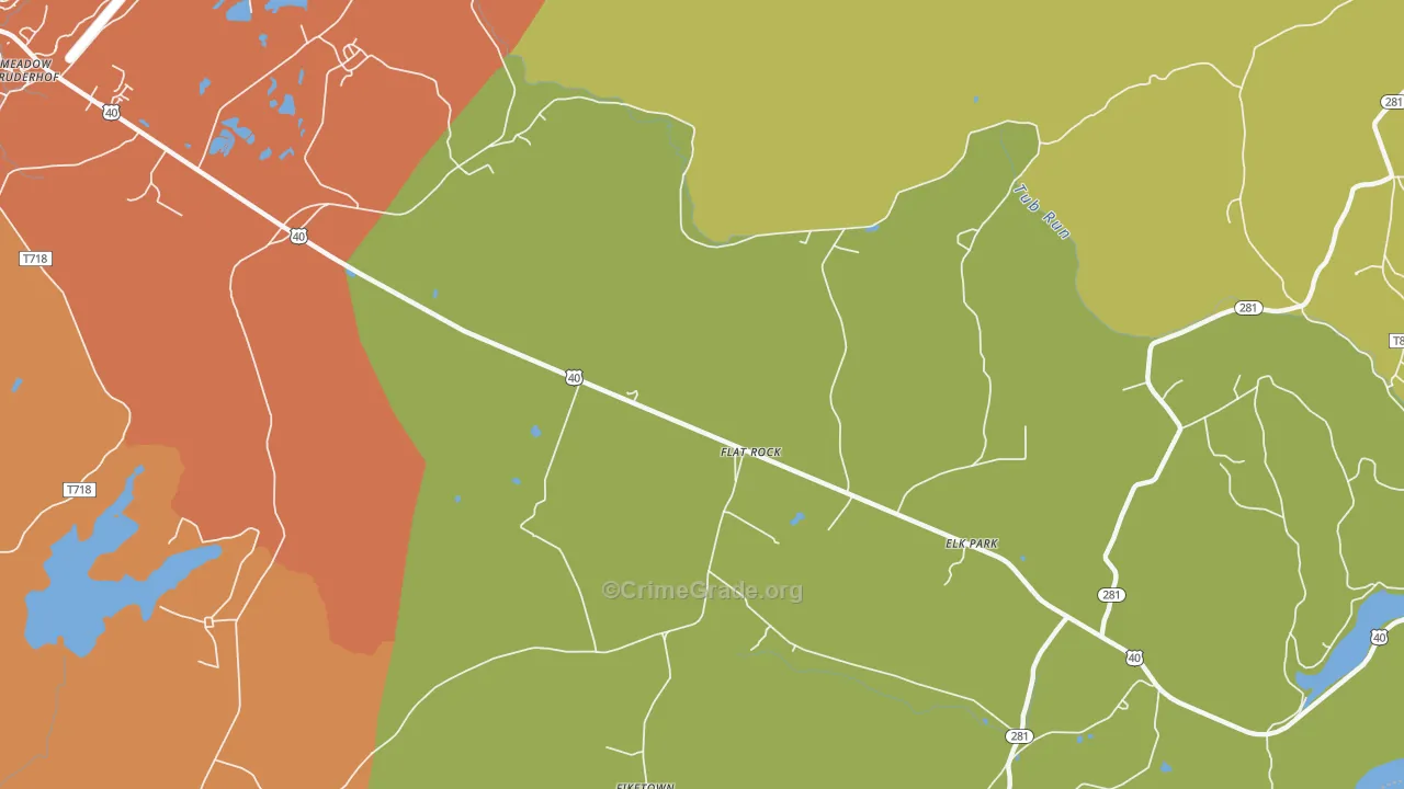 Flat Rock, PA Map of Murder Rates