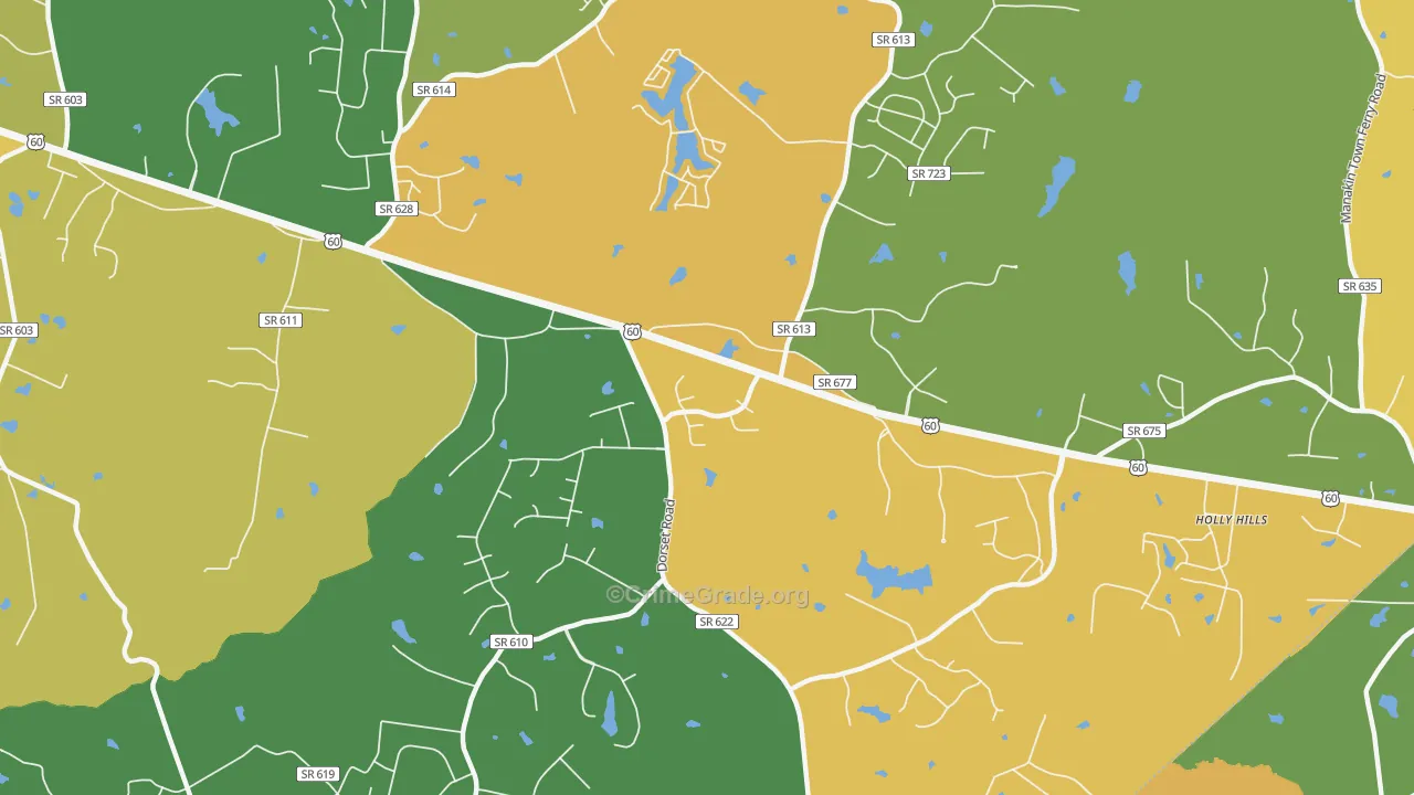 Flat Rock, VA Map of Murder Rates