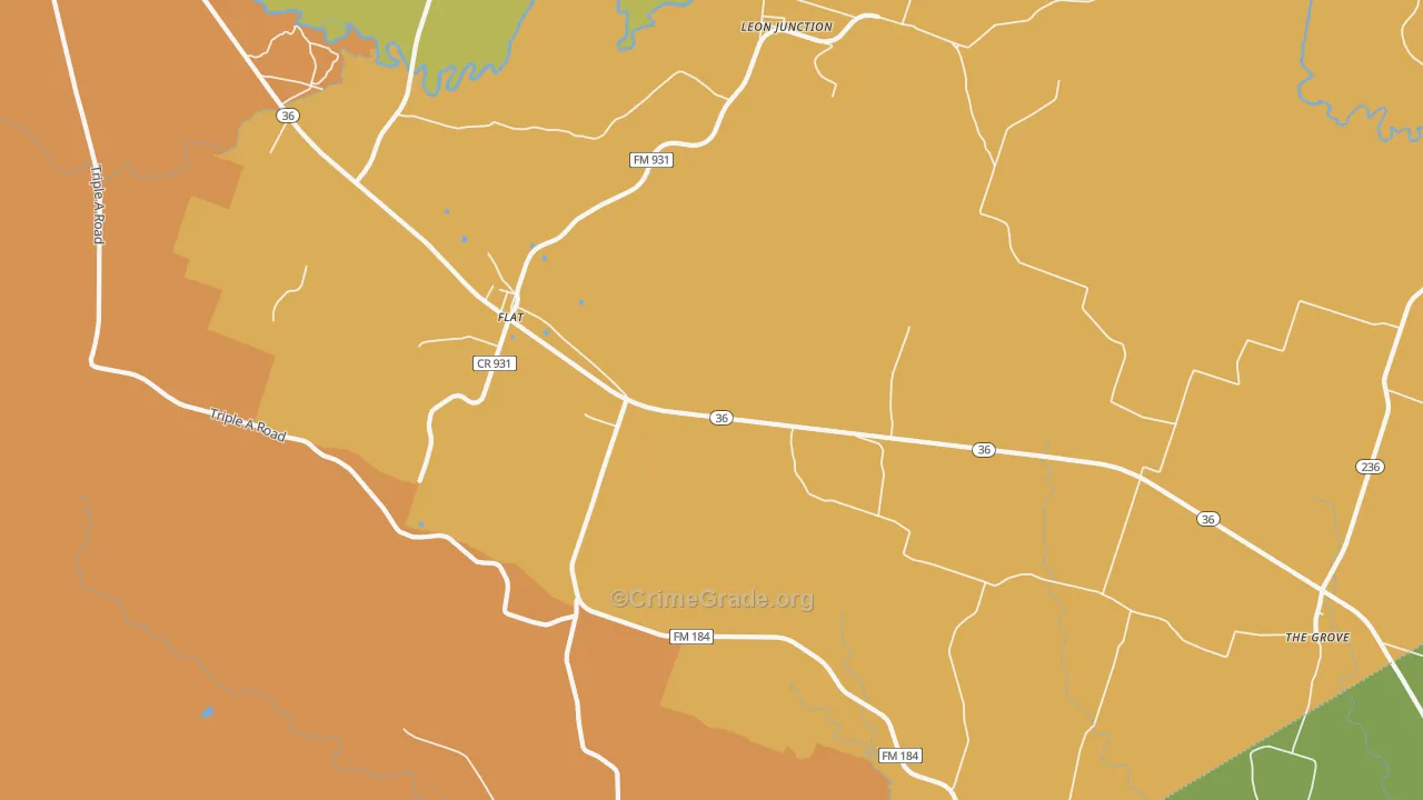 Flat, TX Map of Murder Rates