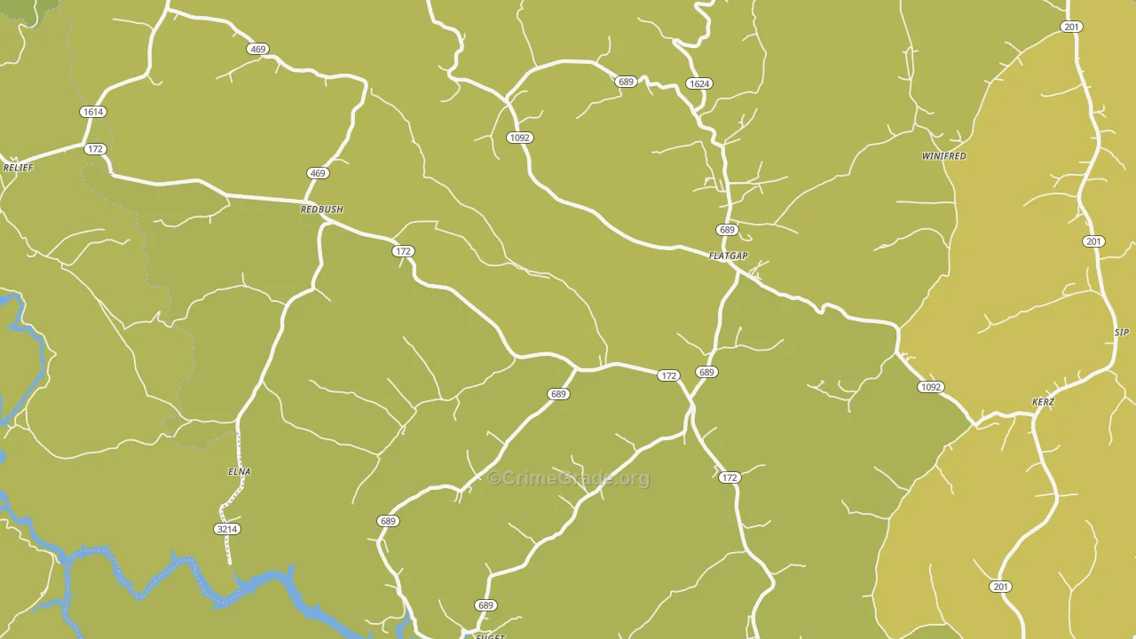Flatgap, KY Map of Murder Rates