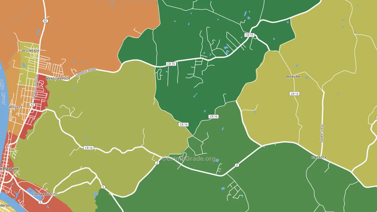 Flatrock, WV Map of Murder Rates