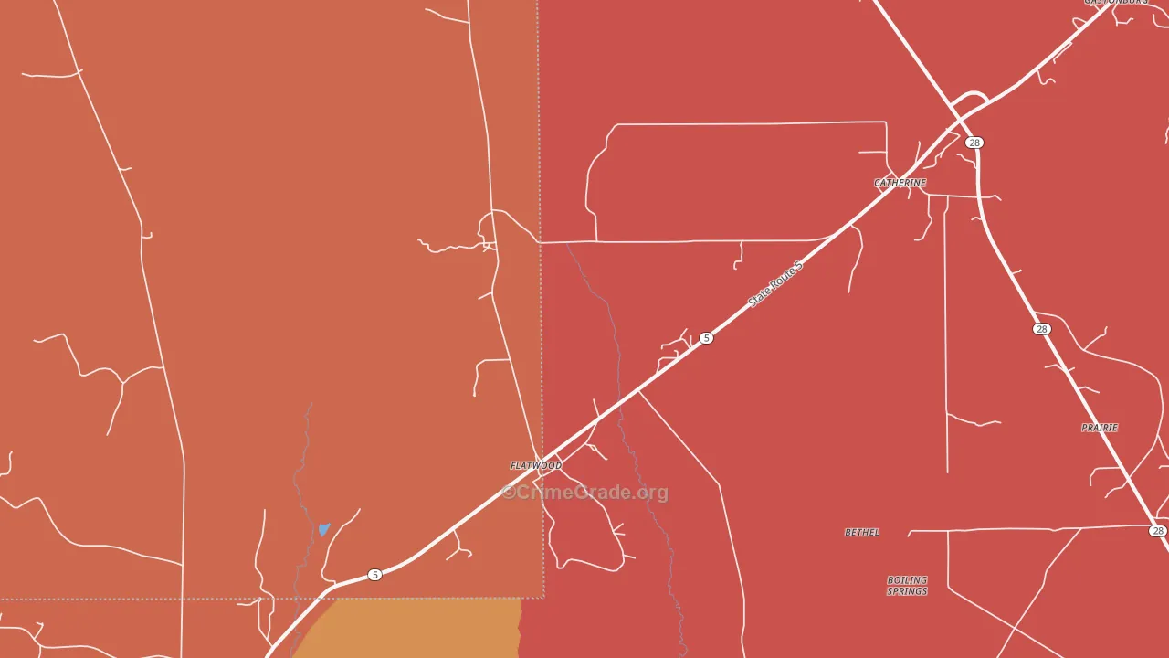 Flatwood, AL Map of Murder Rates