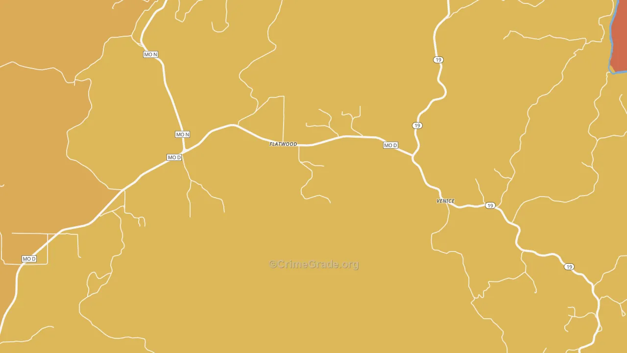 Flatwood, MO Map of Murder Rates