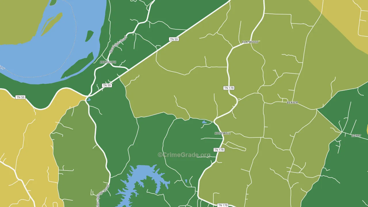 Flatwood, TN Map of Murder Rates