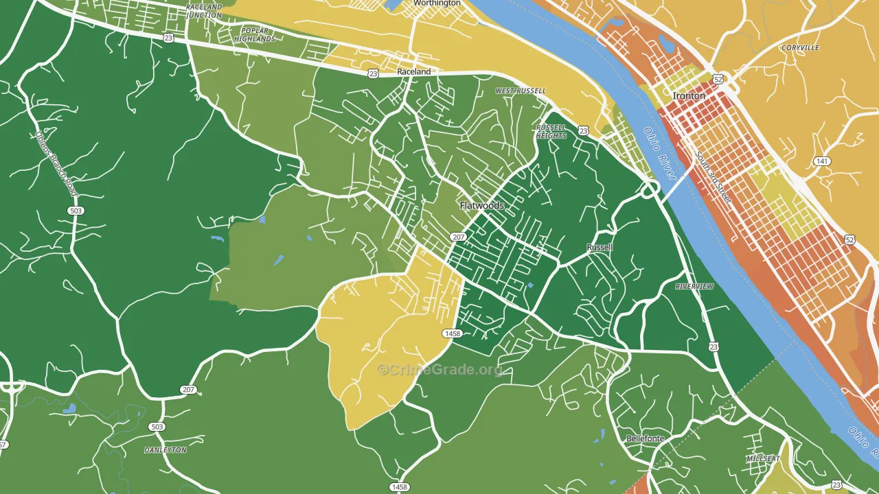 Flatwoods, KY Map of Murder Rates