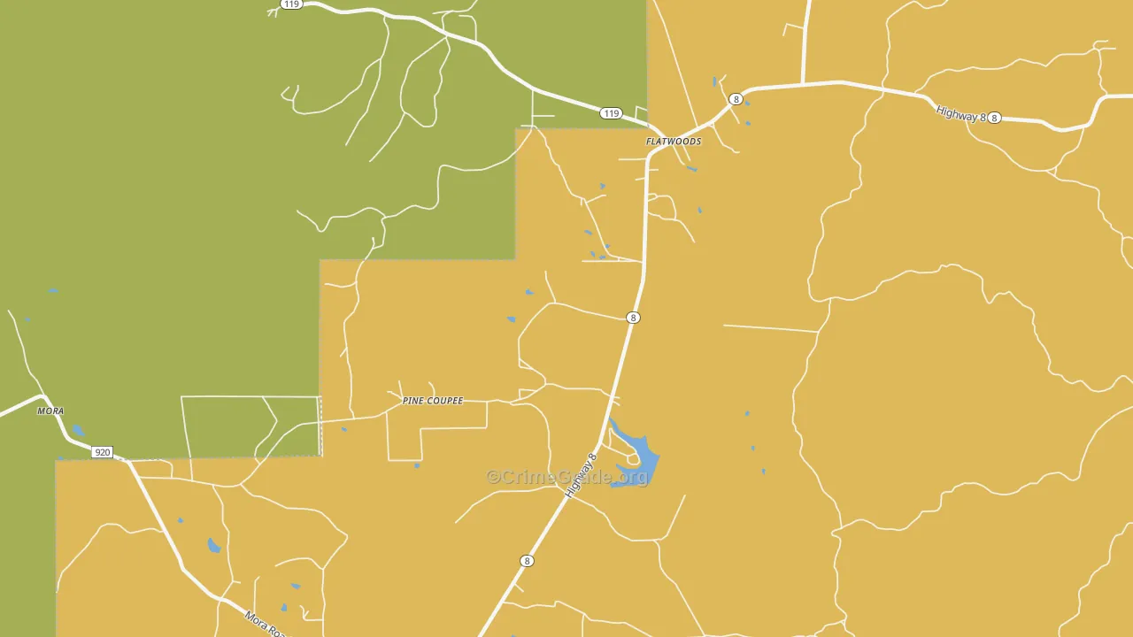 Flatwoods, LA Map of Murder Rates