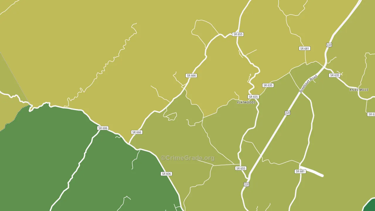 Flatwoods, VA Map of Murder Rates